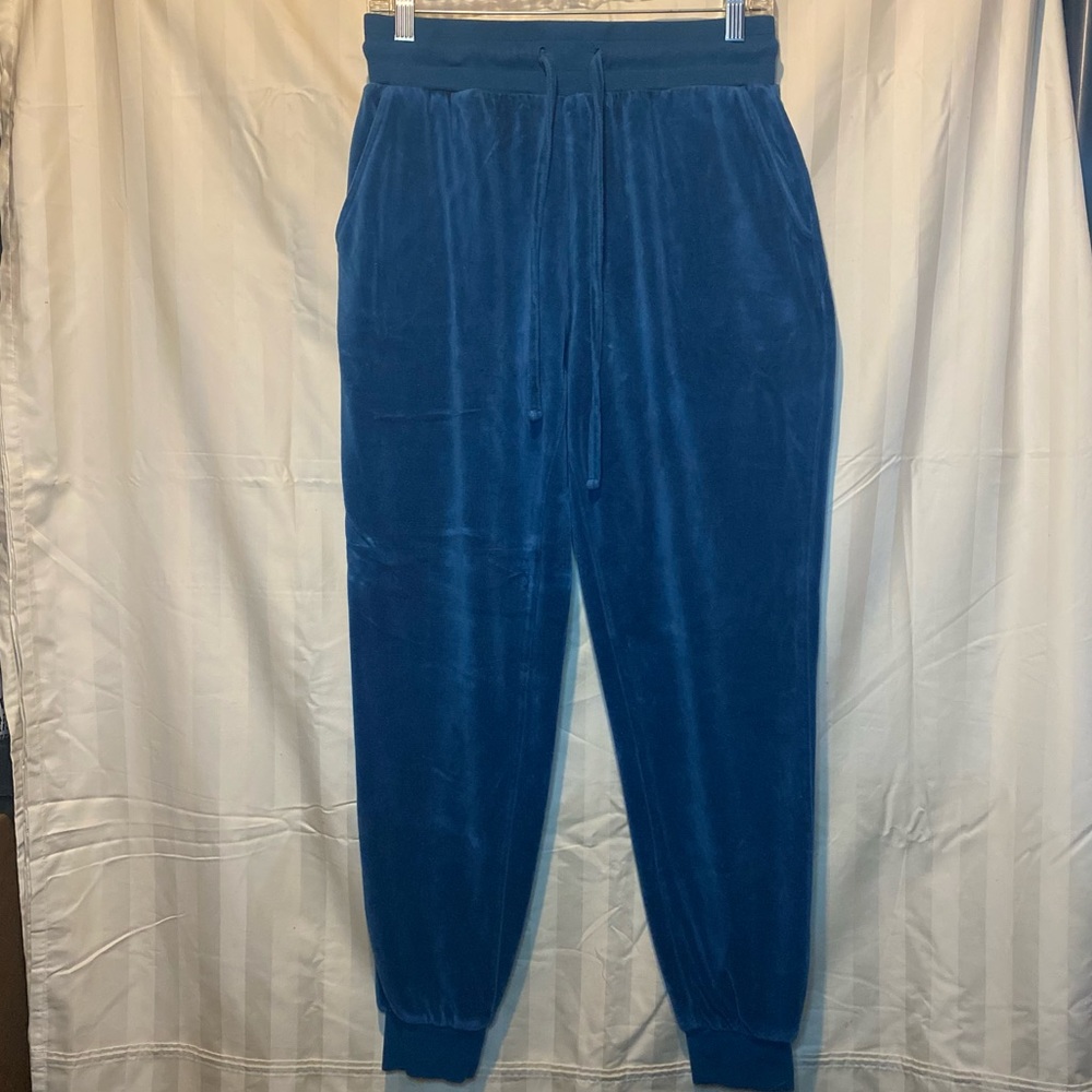 Full Send Fitness Blue Velour Joggers